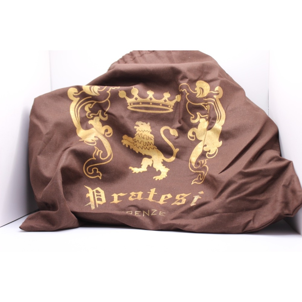 Pratesi Pienza blk Lthr bucket-style bag gold logo & chain strap NWT - Picture 11 of 11
